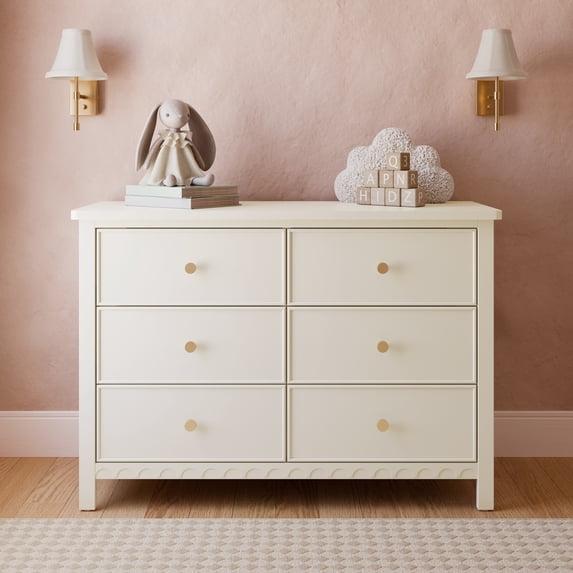 Graco Sasha 6 Drawer Nursery Double Dresser, Frosted Oat