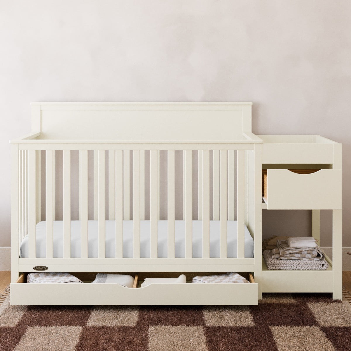 Graco Shiloh Convertible Baby Crib and Changer, Frosted Oat - Walmart.com