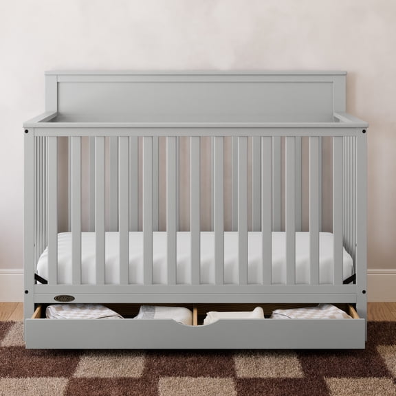 Graco Shiloh Convertible Baby Crib with Drawer, Pebble Gray