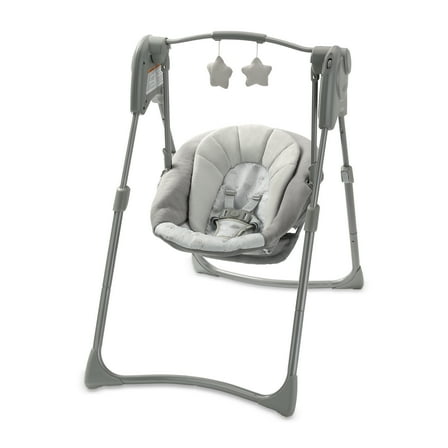 Graco Slim Spaces Compact Baby Swing, Adjustable Height, Reign
