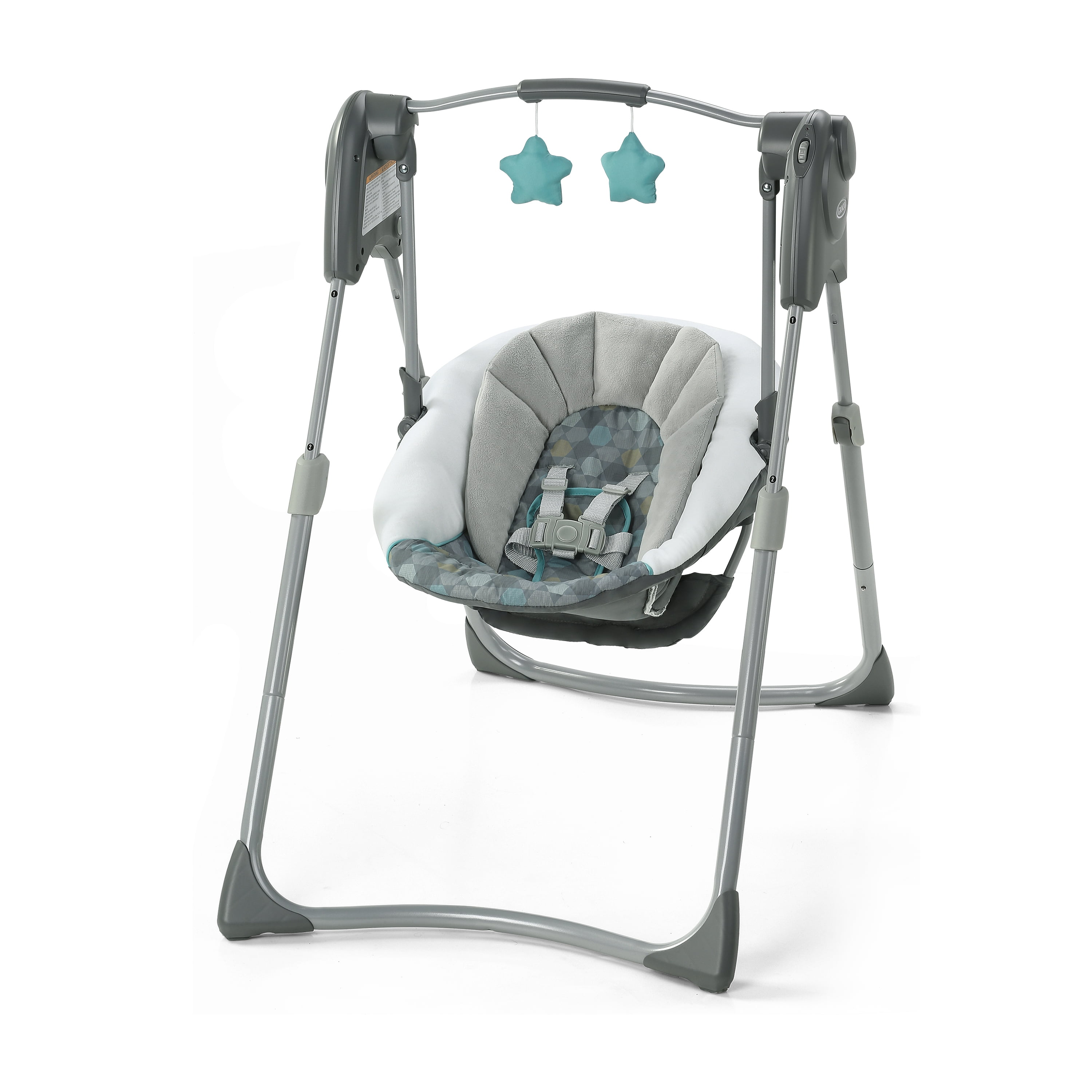 Graco Slim Spaces Compact Baby Swing, Space-Saving Design, Gray, Infant