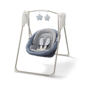 Graco Slim Spaces Compact Baby Swings for Infants, Infant Swing, Pristine, Blue