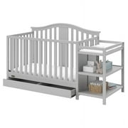 Graco Solano 4-in-1 Convertible Baby Crib and Changer with Drawer, Pebble Gray