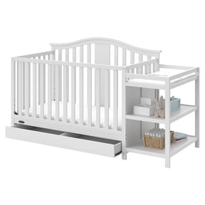 Graco Solano 4-in-1 Convertible Baby Crib and Changer with Drawer, White