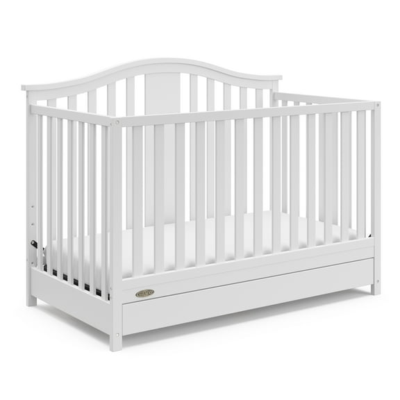 Graco Solano 4-in-1 Convertible Baby Crib with Drawer, White