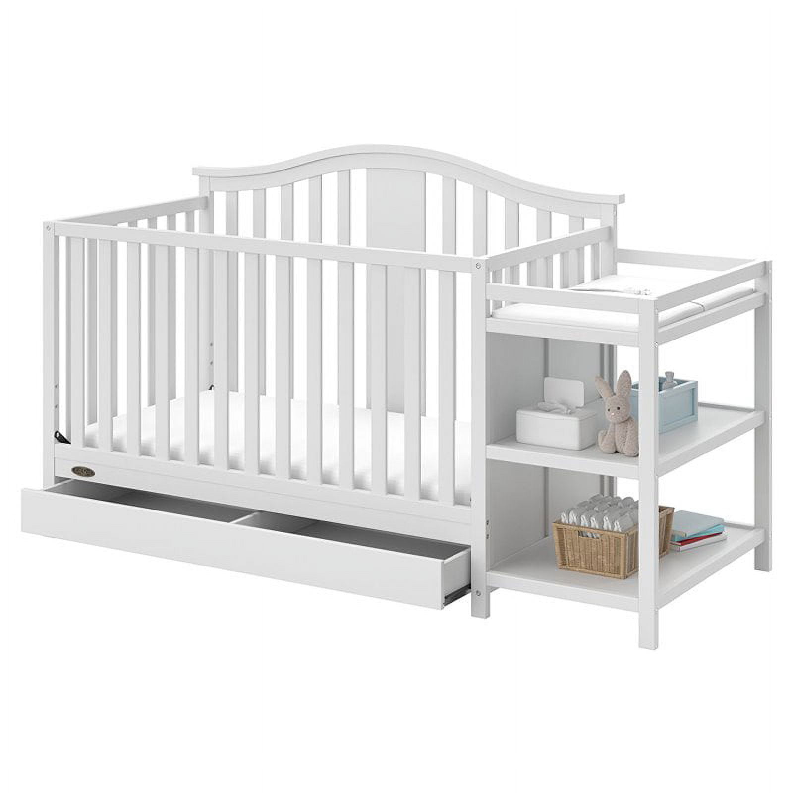 Graco Solano 4-in-1 Convertible Crib and Changer with Drawer, Pebble Gray