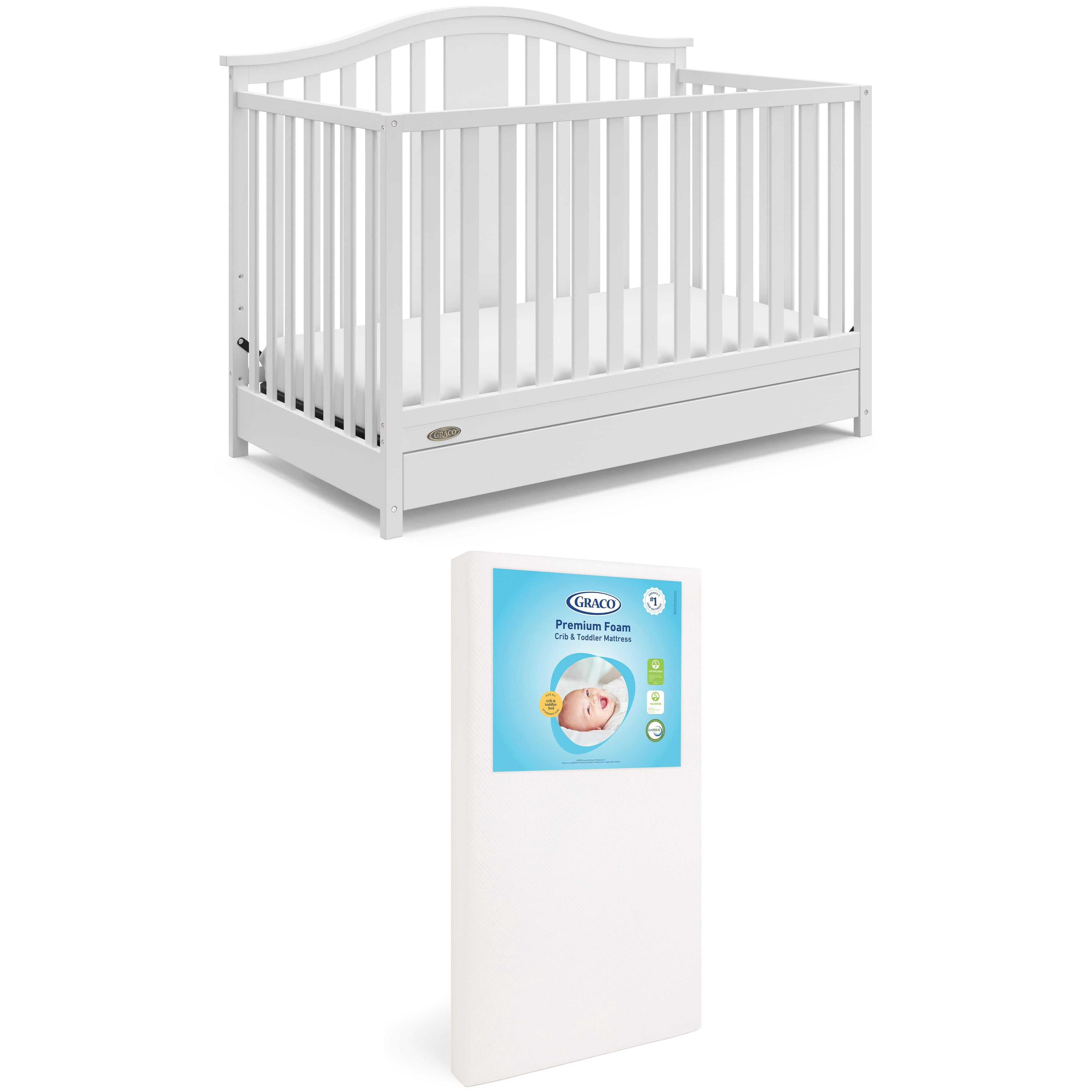 Graco Solano 4 in 1 Convertible Crib with Drawer white