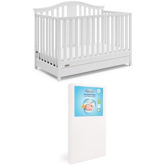Graco Solano 4 in 1 Convertible Crib with Drawer white