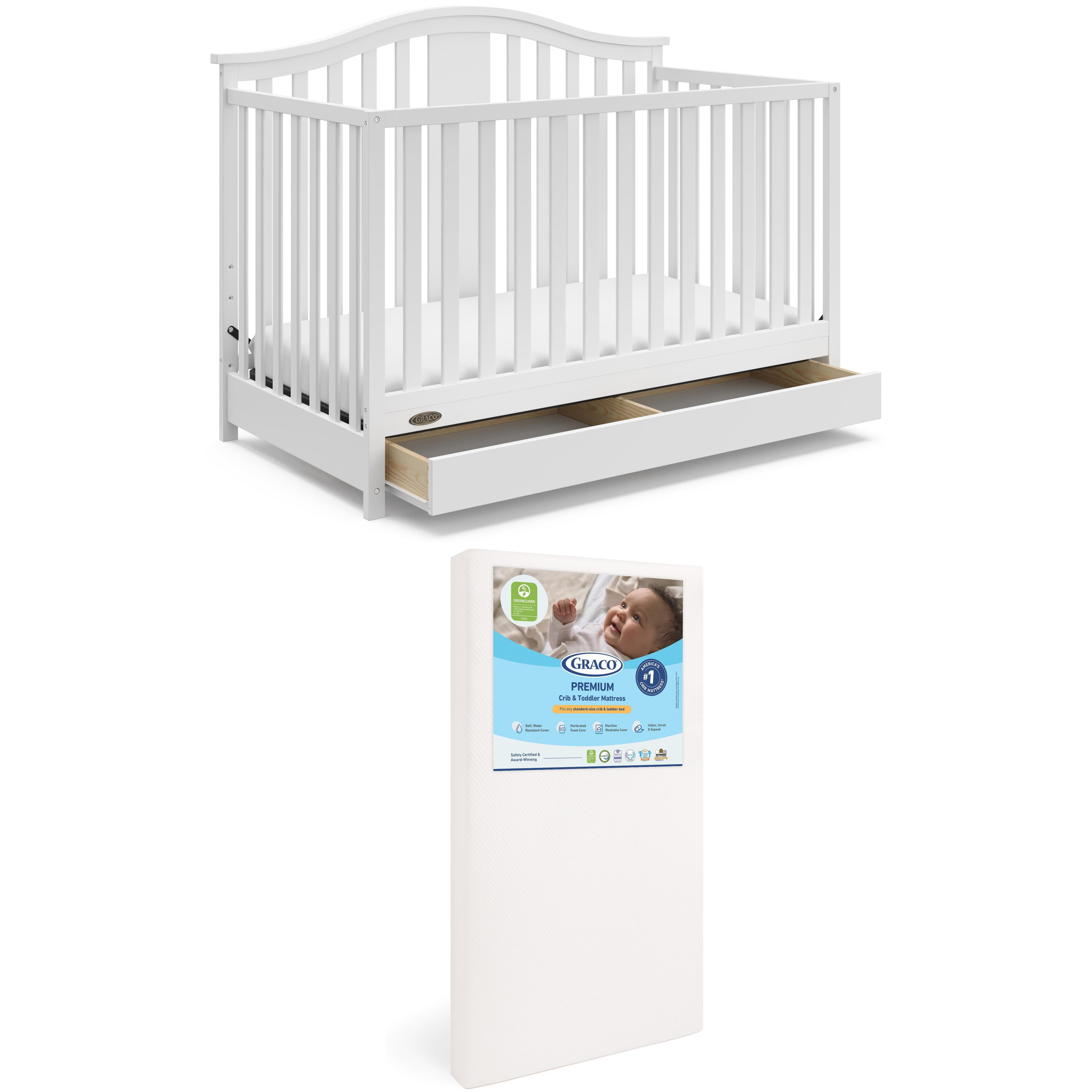 Graco Solano 4 in 1 Convertible Crib with Drawer white