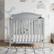 Graco Stella 4-in-1 Convertible Baby Mini Crib with Mattress, Pebble Gray