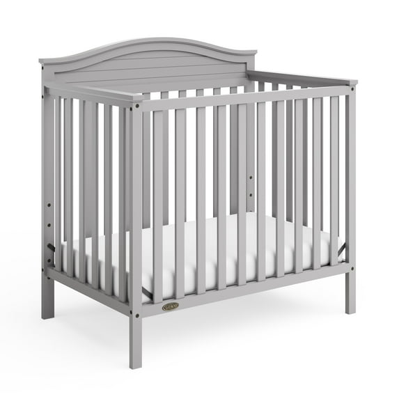 Graco Stella 4-in-1 Convertible Mini Crib with Mattress, Pebble Gray
