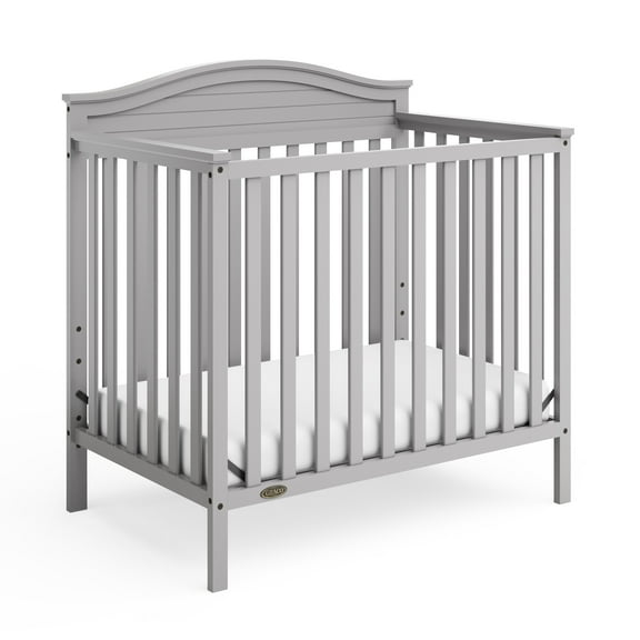 Graco Stella 4-in-1 Convertible Mini Crib with Mattress, Pebble Gray