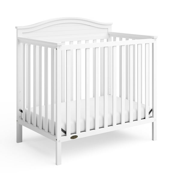 Graco Stella 4-in-1 Convertible Mini Crib with Mattress, White