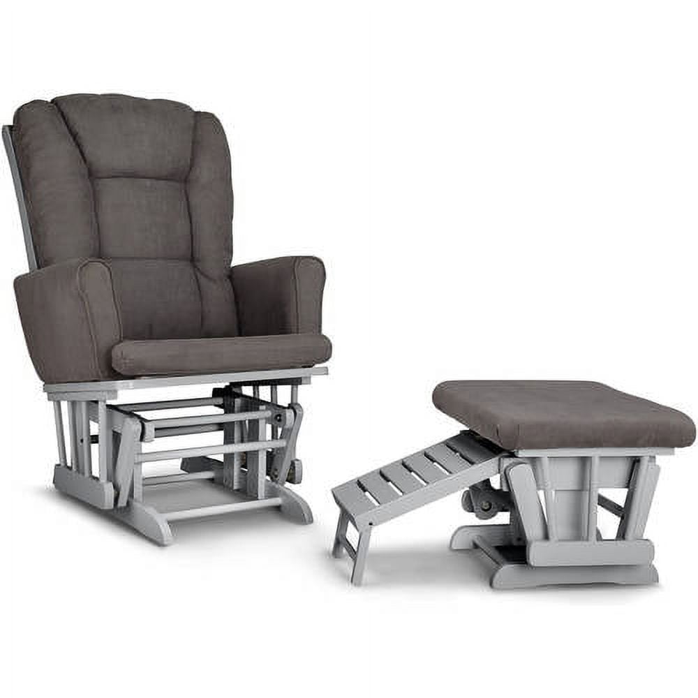 Graco Sterling SemiUpholstered Glider and Nursing Ottoman Pebble Gray