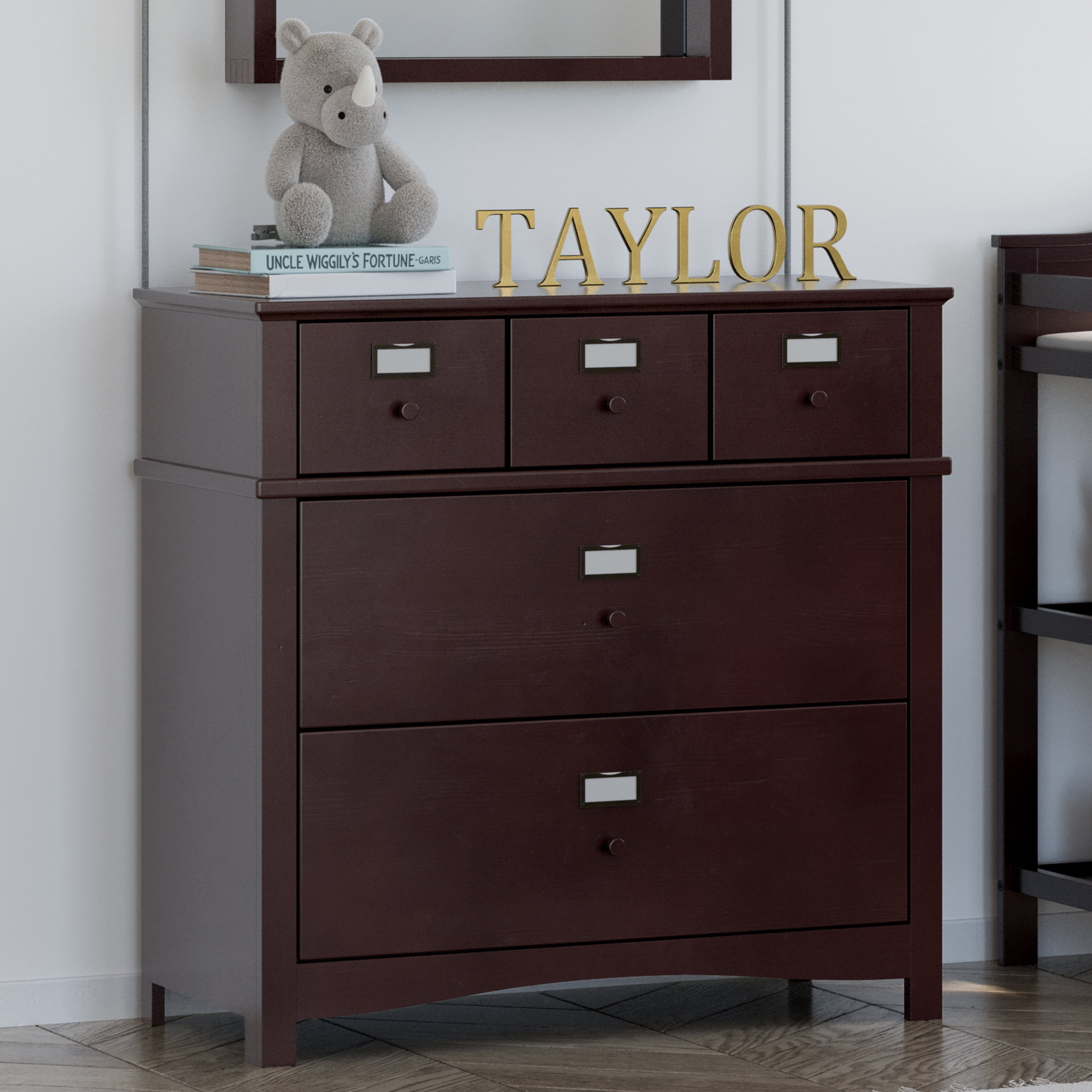 Graco Story 3 Drawer Nursery Customizable Dresser Espresso Brown