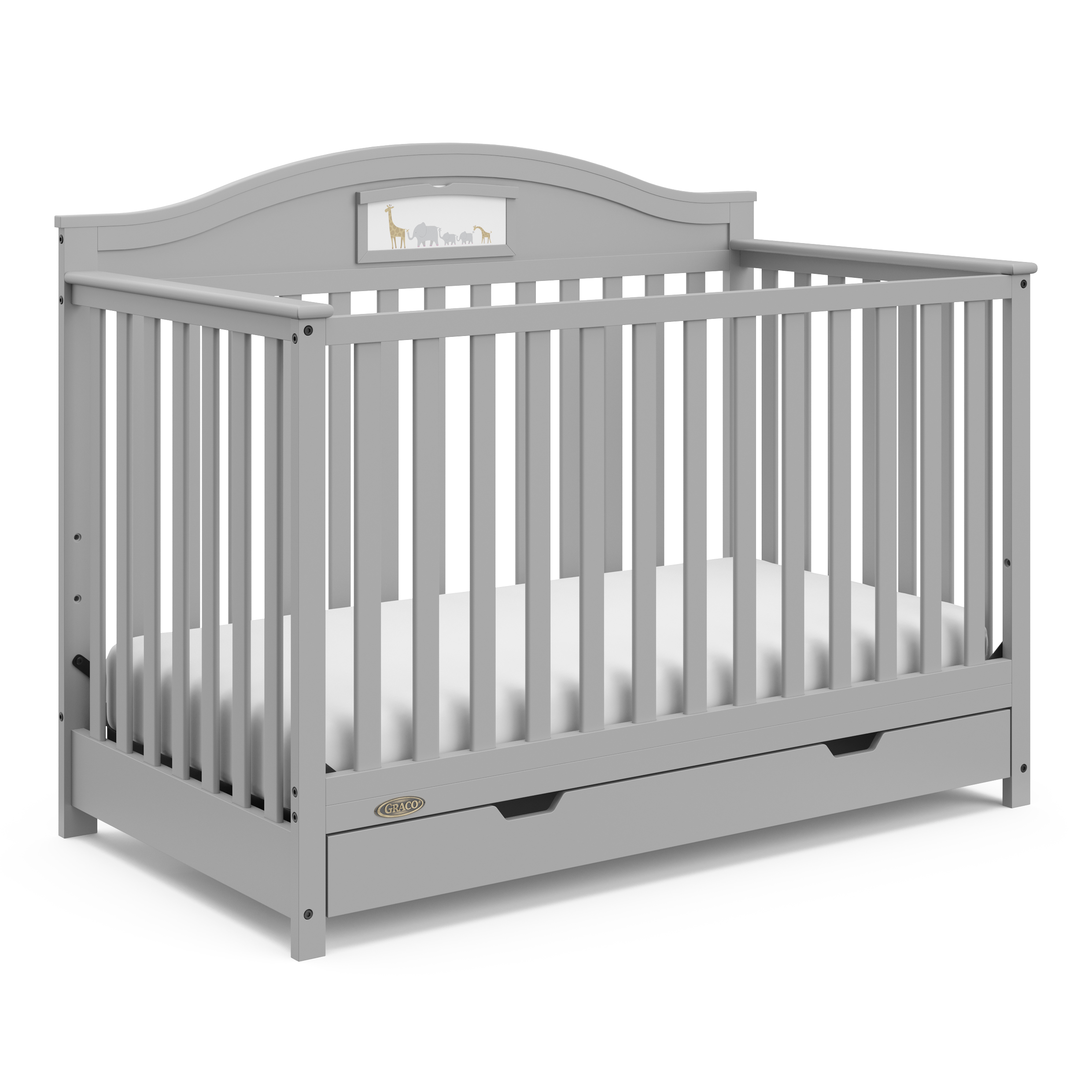 Graco Story 5-in-1 Convertible Baby Crib with Drawer, Pebble Gray - image 1 of 28