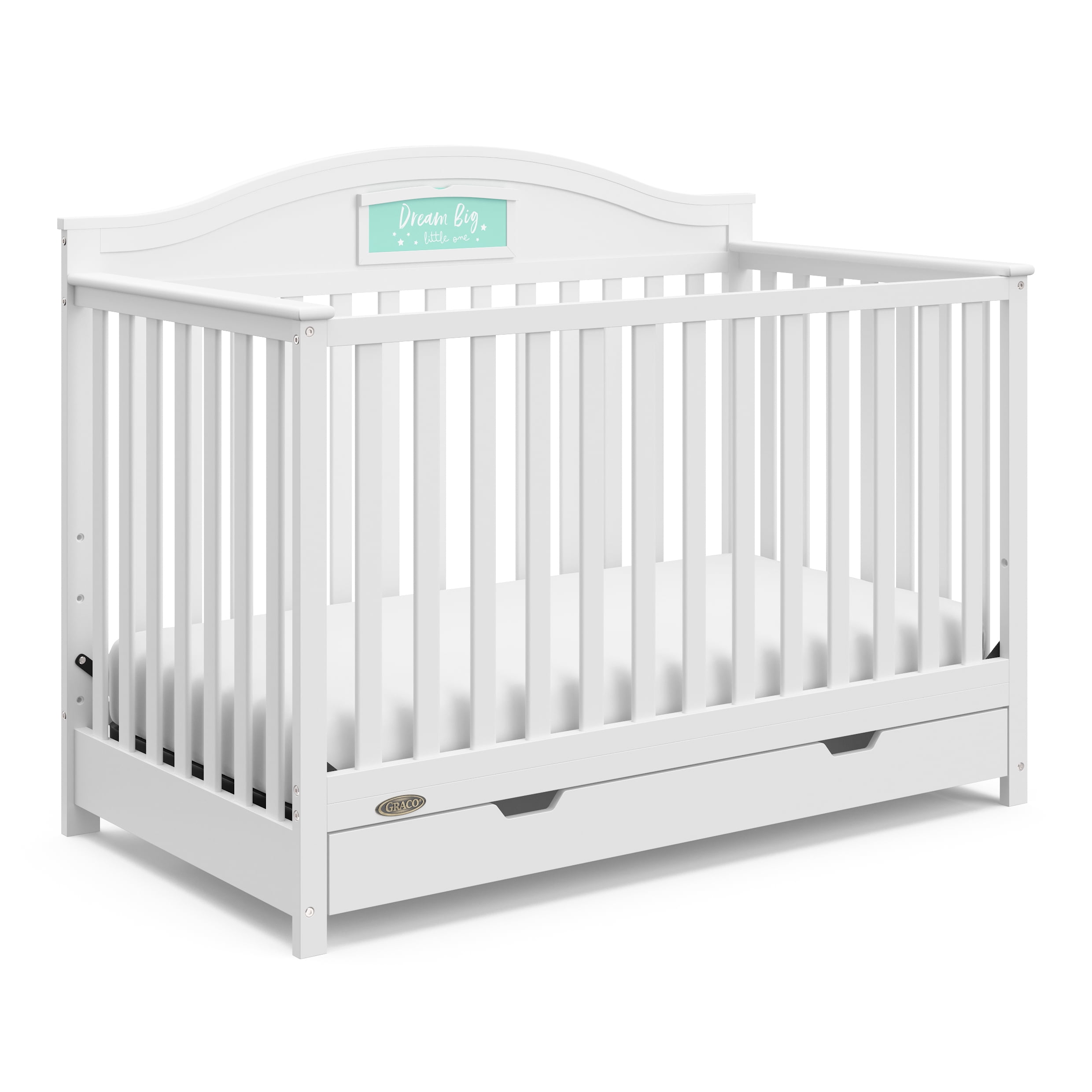Graco Story 5-in-1 Convertible Baby Crib with Drawer, White - image 1 of 19