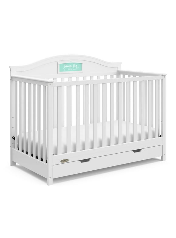 Graco Story 5-in-1 Convertible Baby Crib with Drawer, White