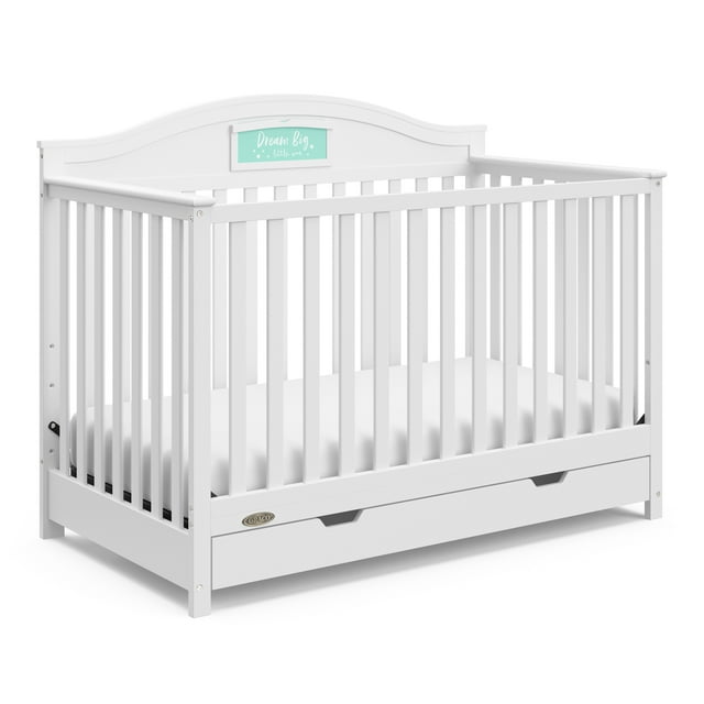 Graco Story 5in1 Convertible Baby Crib with Drawer, White