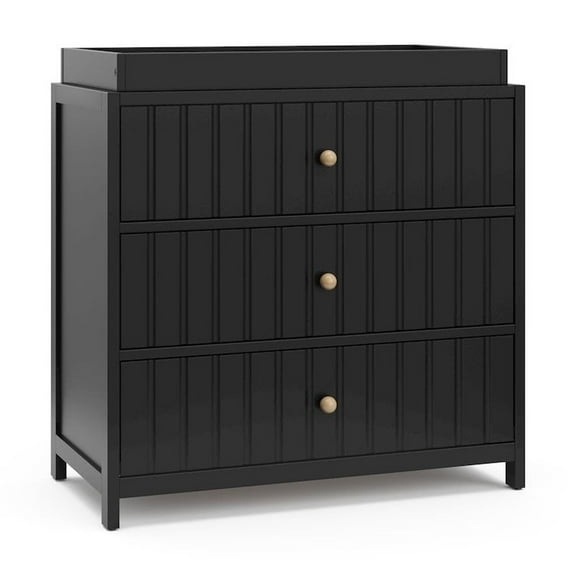 Graco Teddi 3 Drawer Dresser with Infant Changing Topper, Black