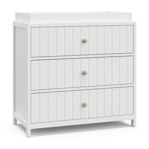 Graco Teddi 3 Drawer Dresser with Infant Changing Topper, White