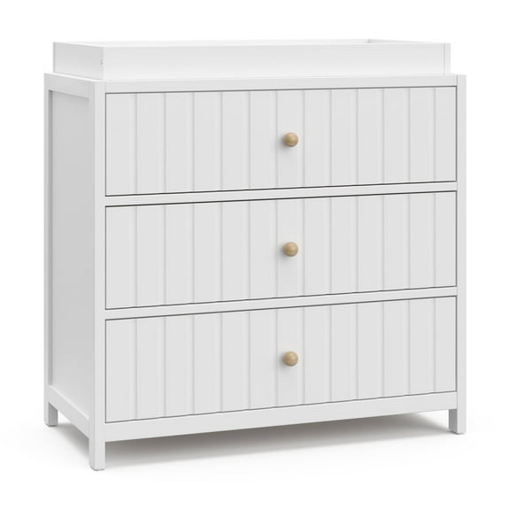 Graco Teddi 3 Drawer Dresser with Infant Changing Topper, White