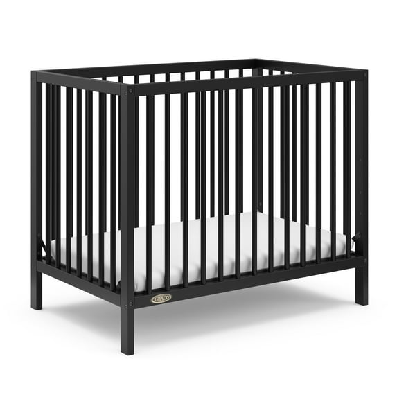 Graco Teddi 4-in-1 Convertible Mini Baby Crib with Mattress, Black