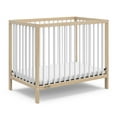 thumbnail image 1 of Graco Teddi 4-in-1 Convertible Mini Baby Crib with Mattress, Natural with White, 1 of 10