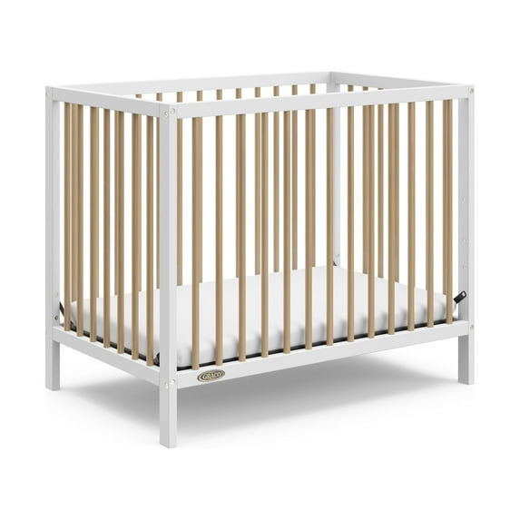 Graco Teddi 4-in-1 Convertible Mini Crib - White with Driftwood
