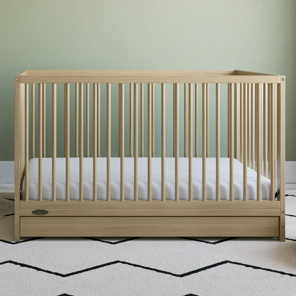 Graco Teddi 5-in-1 Convertible Baby Crib with Drawer, Driftwood