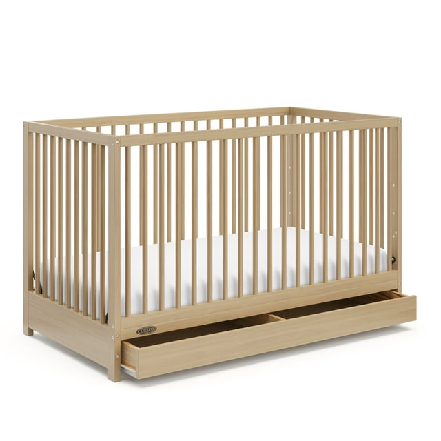 Graco Teddi 5-in-1 Convertible Baby Crib with Drawer, Driftwood