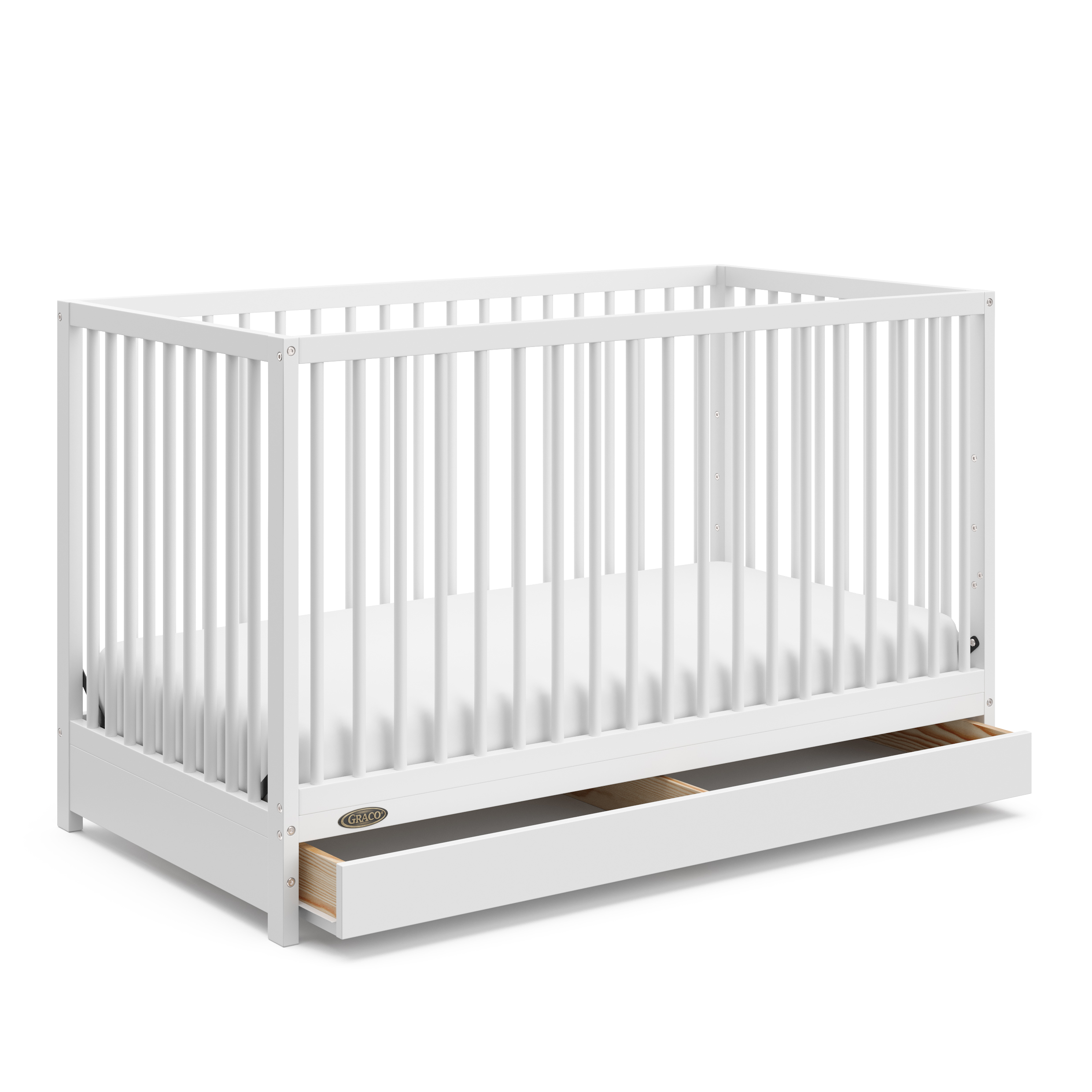 Graco Teddi 5-in-1 Convertible Baby Crib with Drawer, White - image 1 of 15