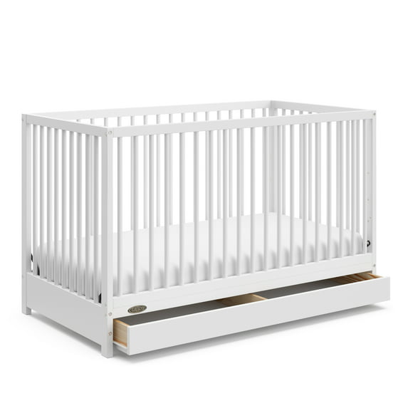 Graco Teddi 5-in-1 Convertible Baby Crib with Drawer, White