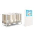 thumbnail image 1 of Graco Teddi 5-in-1 Convertible Crib and Premium Crib & Toddler Mattress Bundle, White with Driftwood, 1 of 10