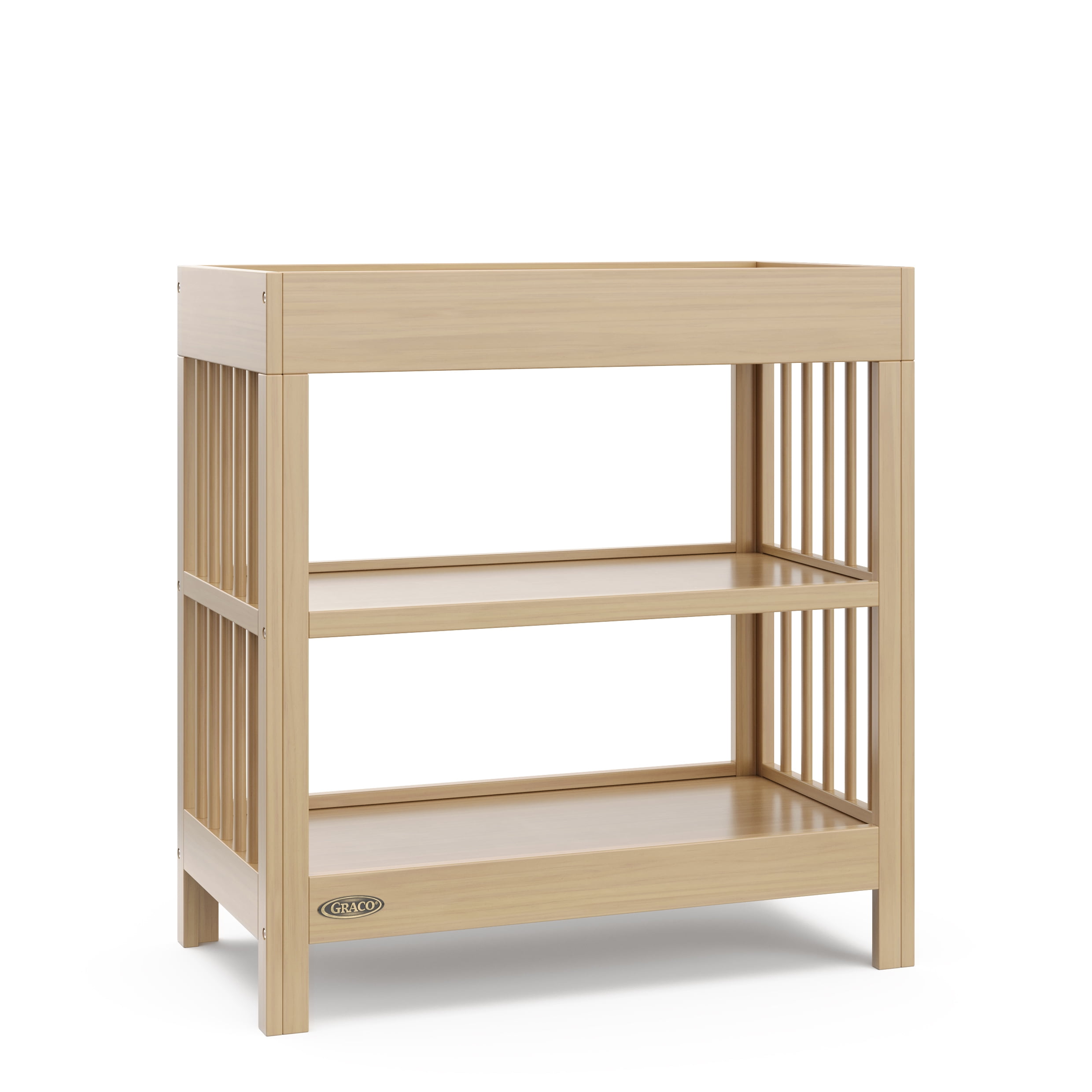 Driftwood Pine Wood Changing Table with Water-Resistant Pad