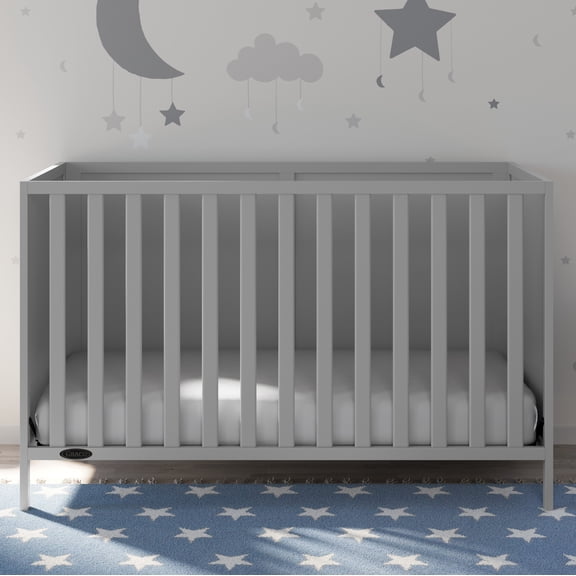 Graco Theo 3-in-1 Convertible Baby Crib, Pebble Gray