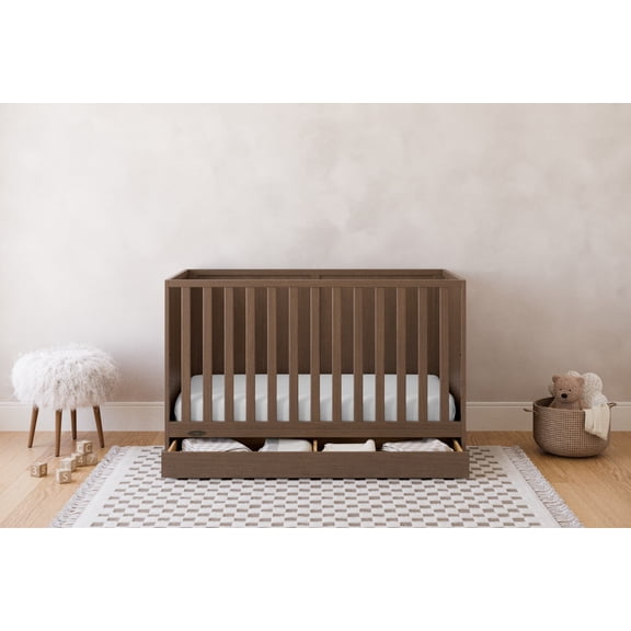 Graco Theo 3-in-1 Convertible Baby Crib with Drawer, Hazelnut
