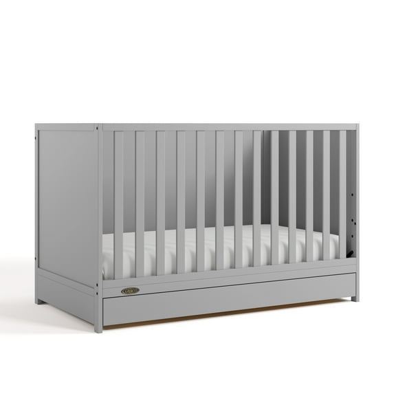 Graco Theo 3-in-1 Convertible Baby Crib with Drawer, Pebble Gray