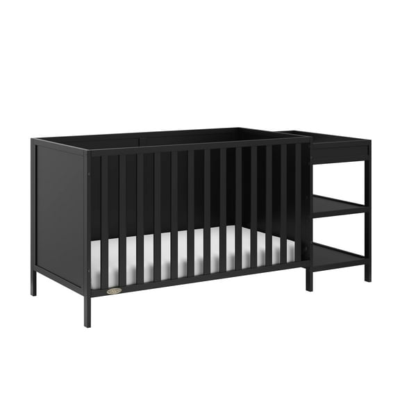 Graco Theo 5-in-1 Convertible Baby Crib and Changer, Black