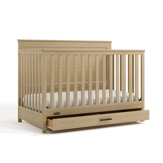 Graco Tristan Convertible Baby Crib with Drawer, Driftwood