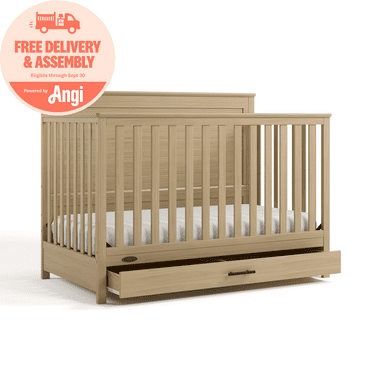 Graco Tristan Convertible Baby Crib with Drawer, Driftwood