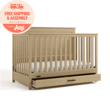 Graco Tristan Convertible Baby Crib with Drawer, Driftwood