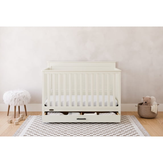Graco Tristan Convertible Crib With Drawer - Frosted Oat