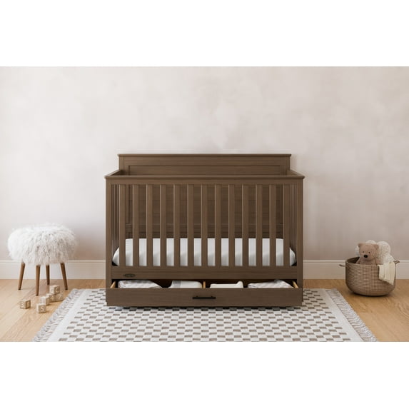 Graco Tristan Convertible Baby Crib with Drawer, Hazelnut