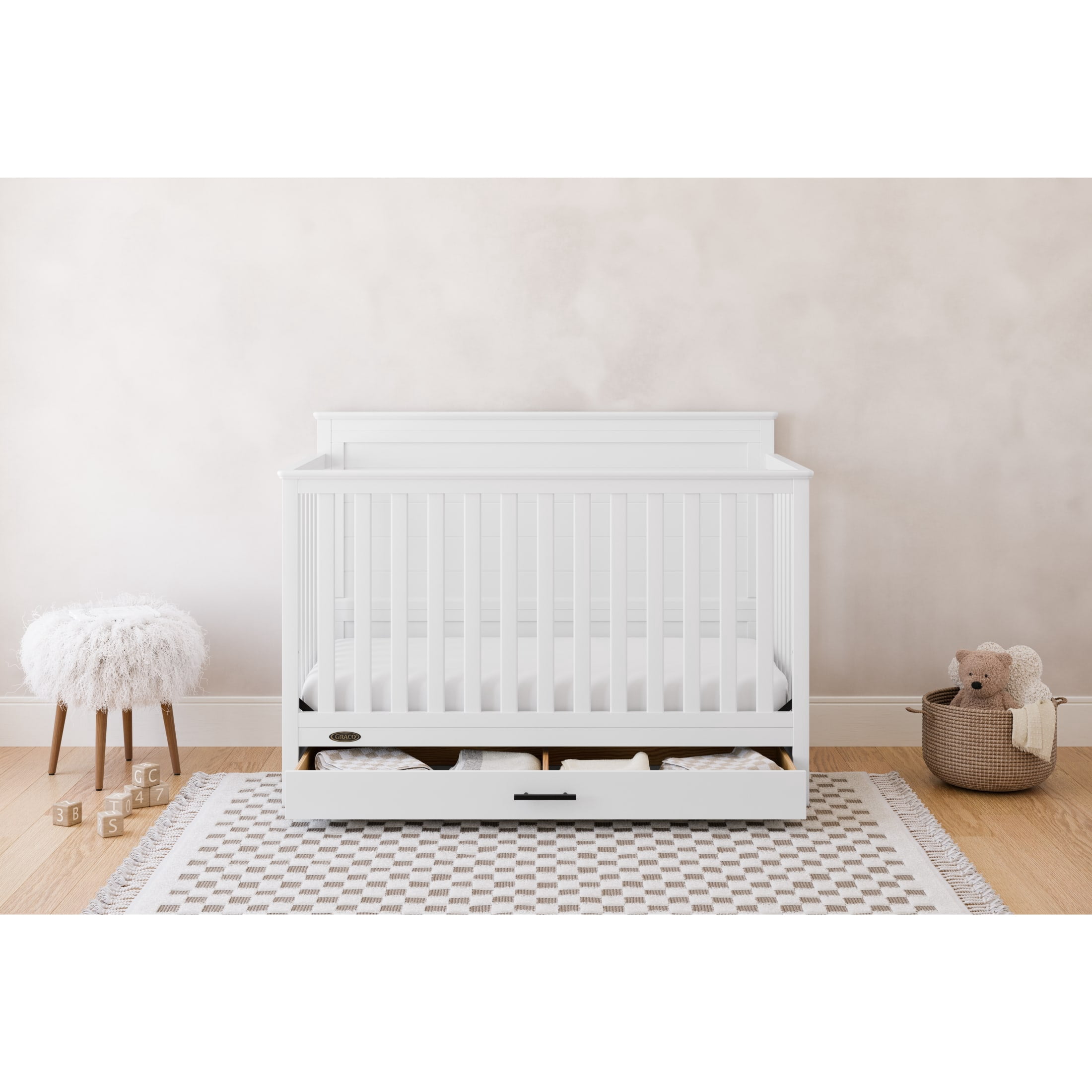 Graco Tristan Convertible Crib With Drawer - White