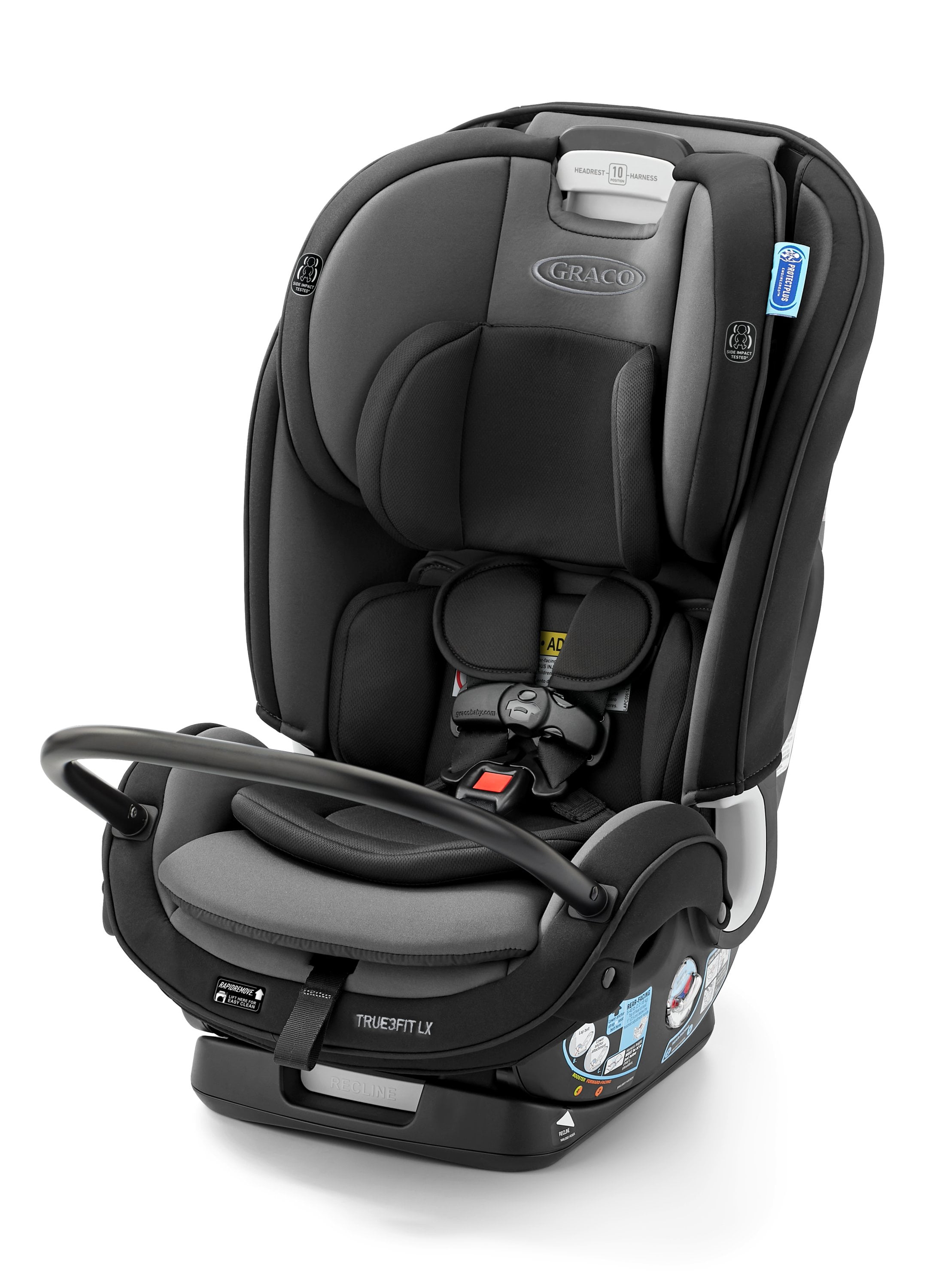 Graco True3Fit LX 3-in-1 Convertible Car Seat ft. Anti-Rebound Bar, Gotham, 19.2 lbs.
