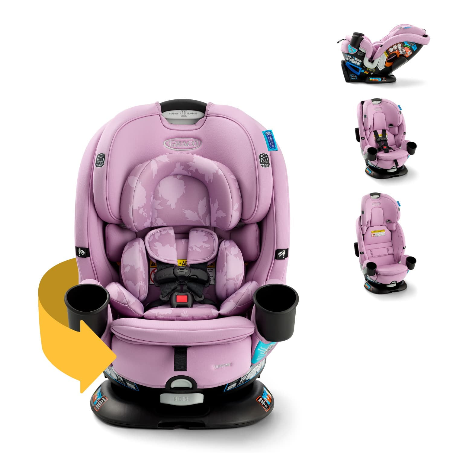 Graco Turn2Me 3-in-1 Car Seat, Lilac Mod, Pink