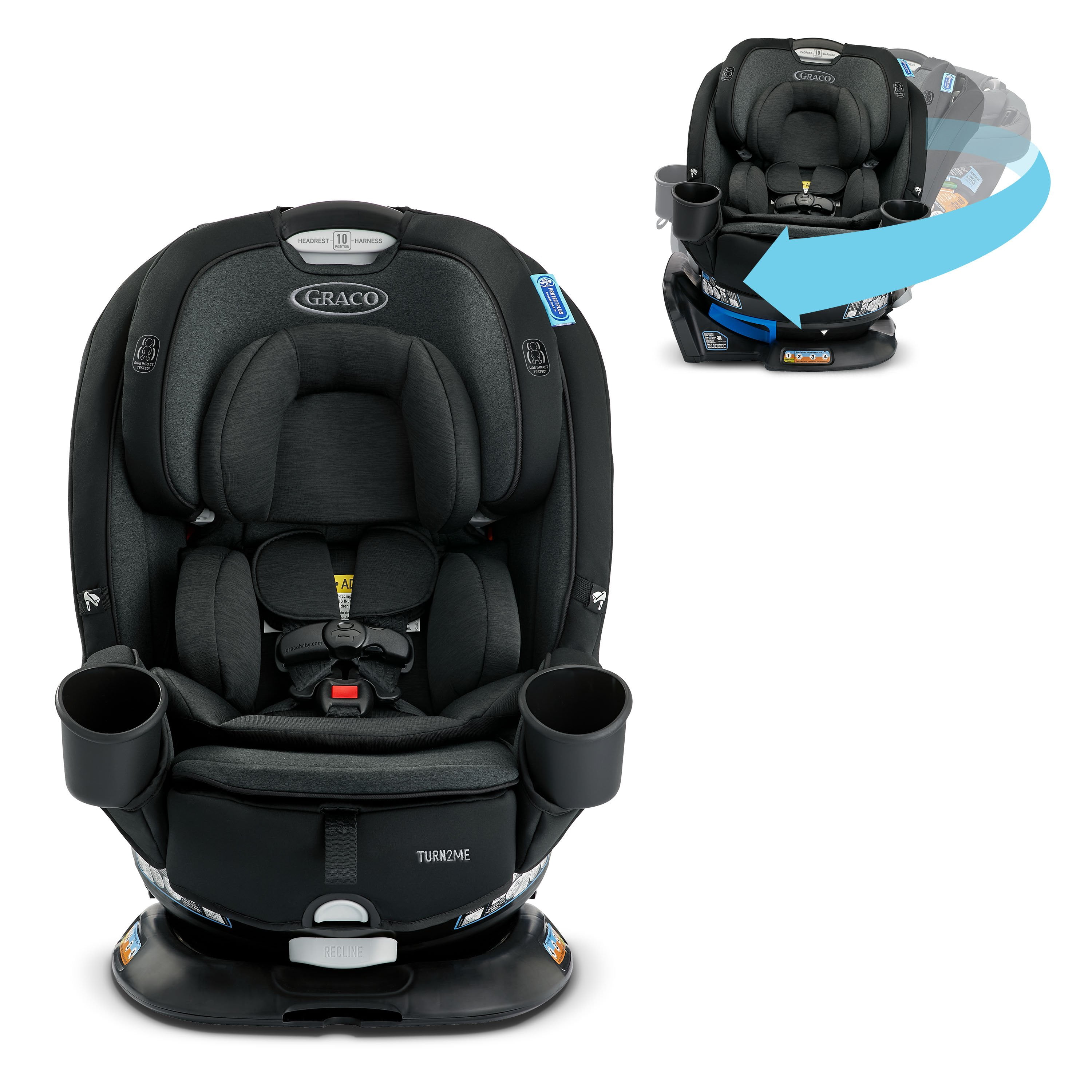 Graco Turn2Me 3-in-1 Car Seat, Rotating Convertible Car Seat, Easy Installation, Cambridge, 30lbs