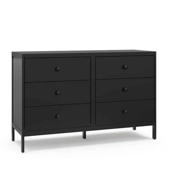 Graco Universal 6 Drawer Nursery Double Dresser, Black