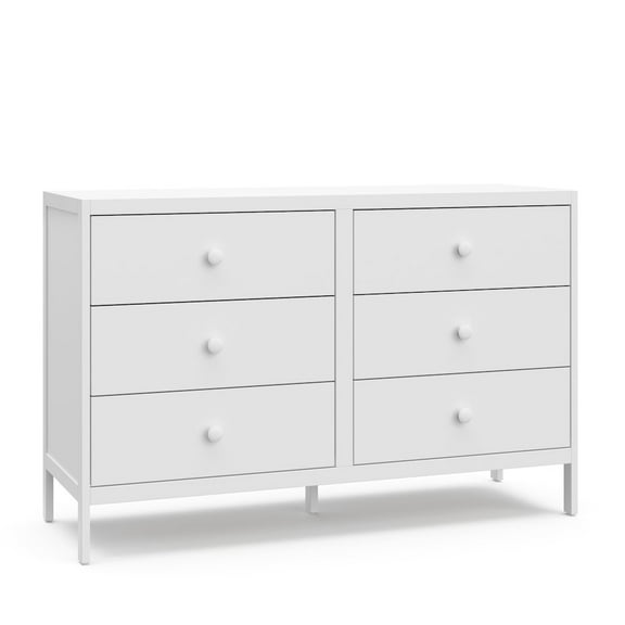 Graco Universal 6 Drawer Nursery Double Dresser, White